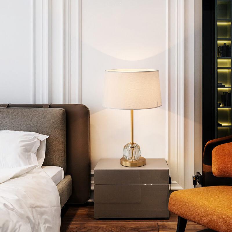 Fabric Crystal Ball Table Lamp