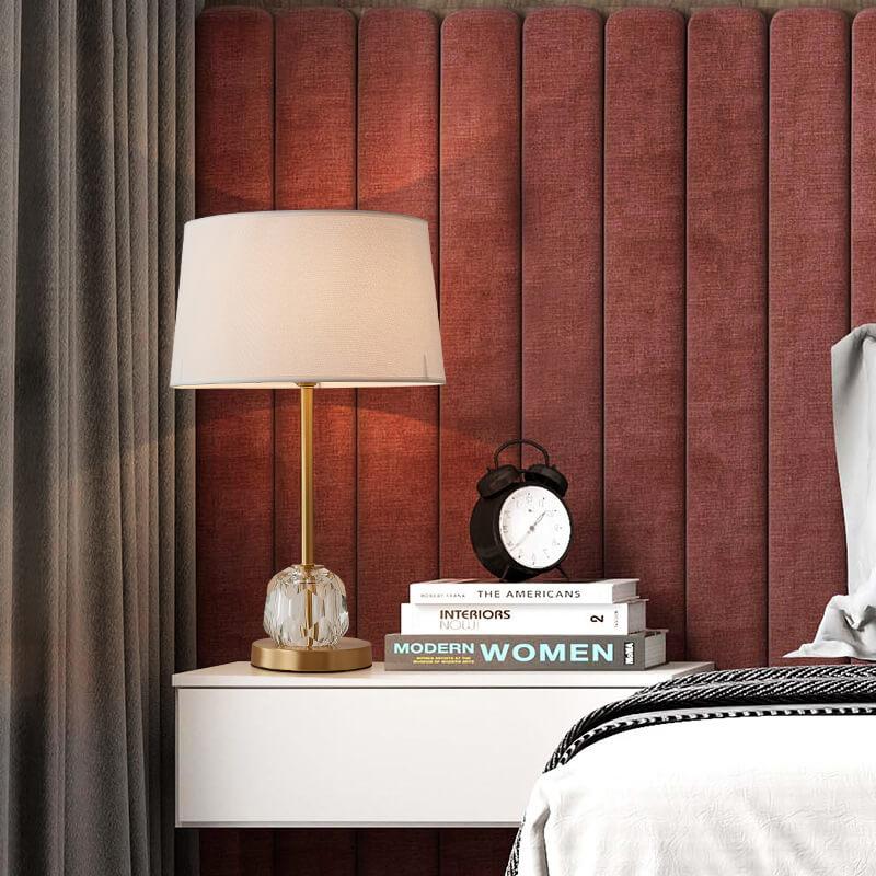 Fabric Crystal Ball Table Lamp