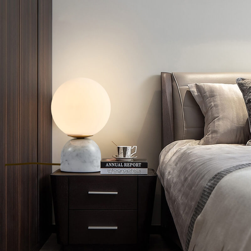 Glass Ball Marble Color Table Lamp