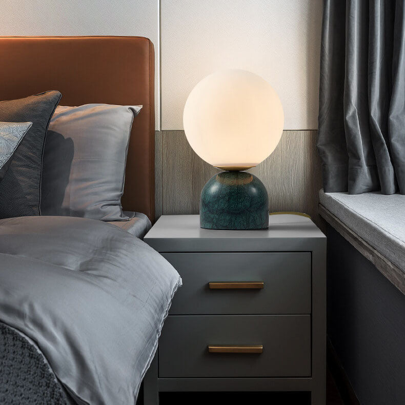 Glass Ball Marble Color Table Lamp