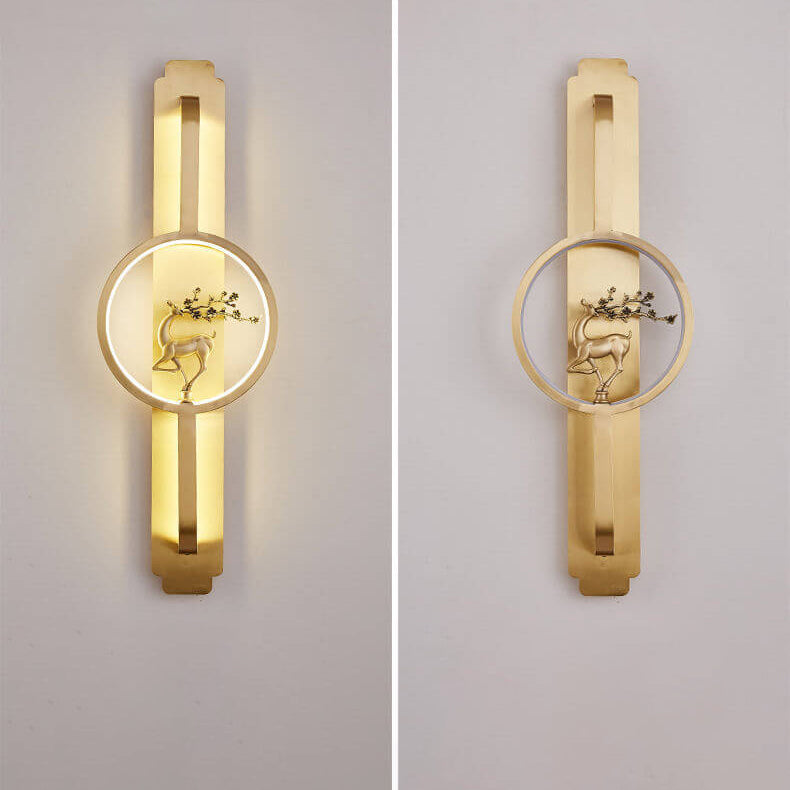 Copper Long Round Wall Lamp