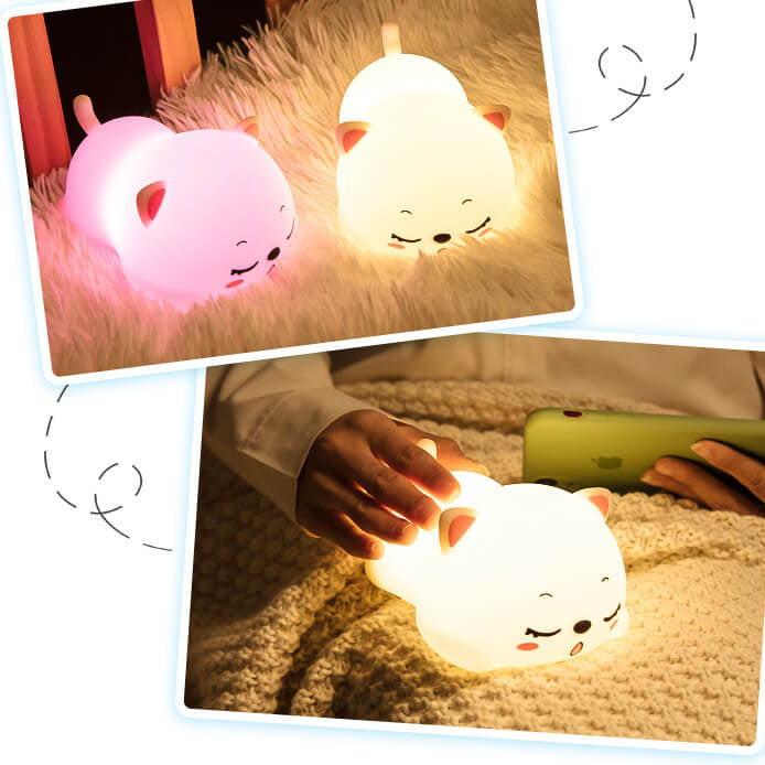 Lovely Cat Silicone Pat Table Lamp