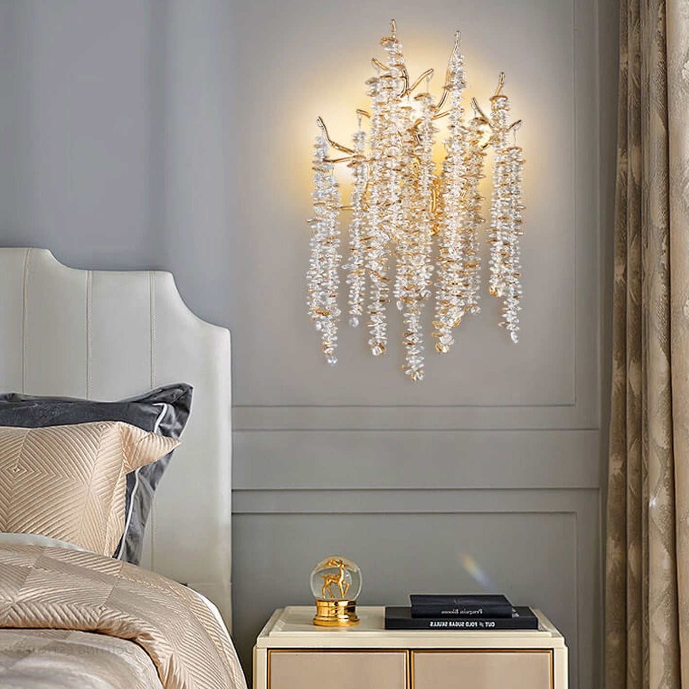 Tree Branch Crystal 3-Light Wall Lamp