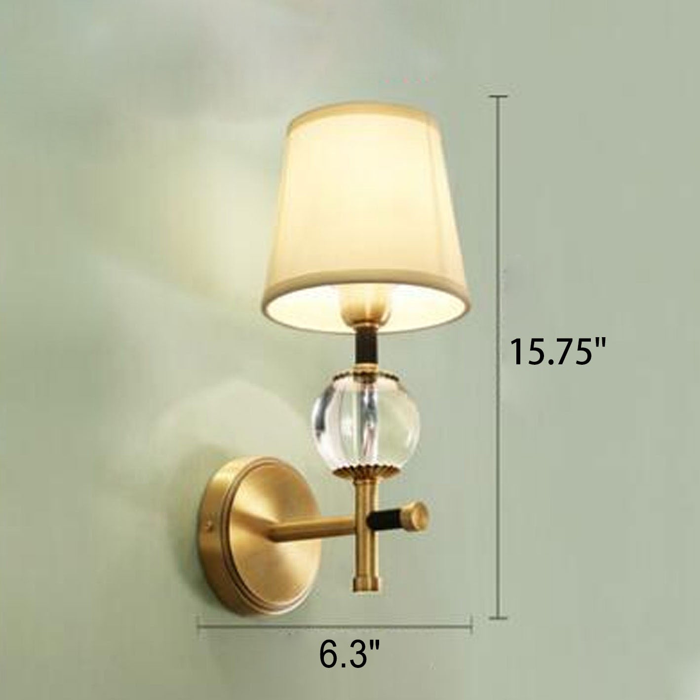 American Brass Fabric 1/2 Wall Lamp