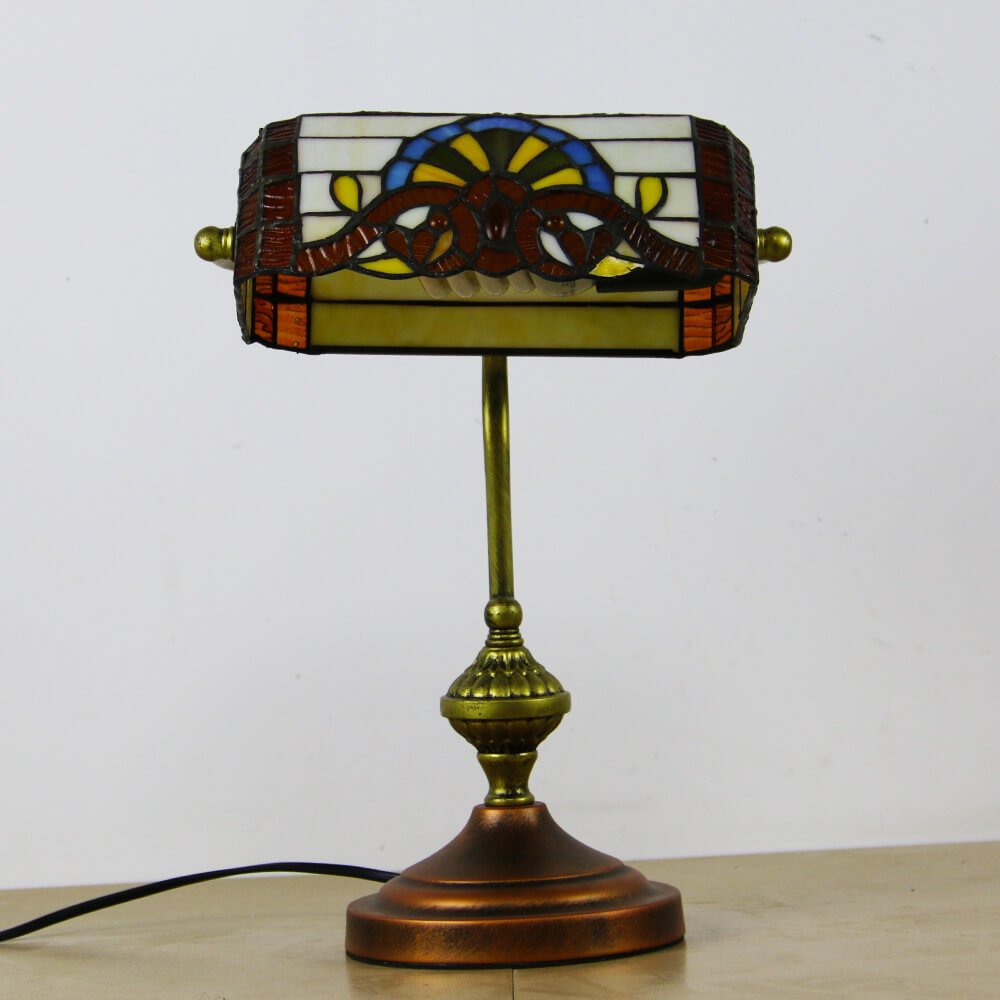 Bank Glass Hardware Table Lamp