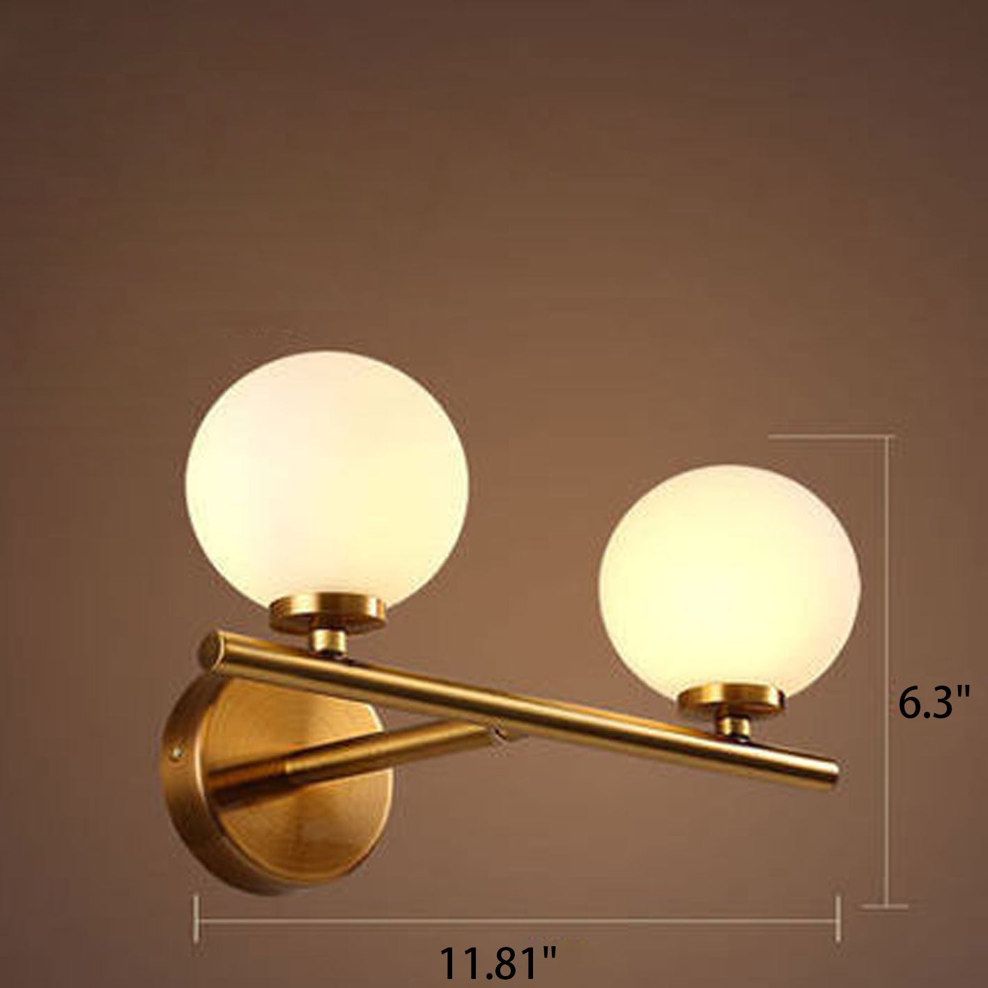 Milk White Round Ball 2-Light Wall Lamp