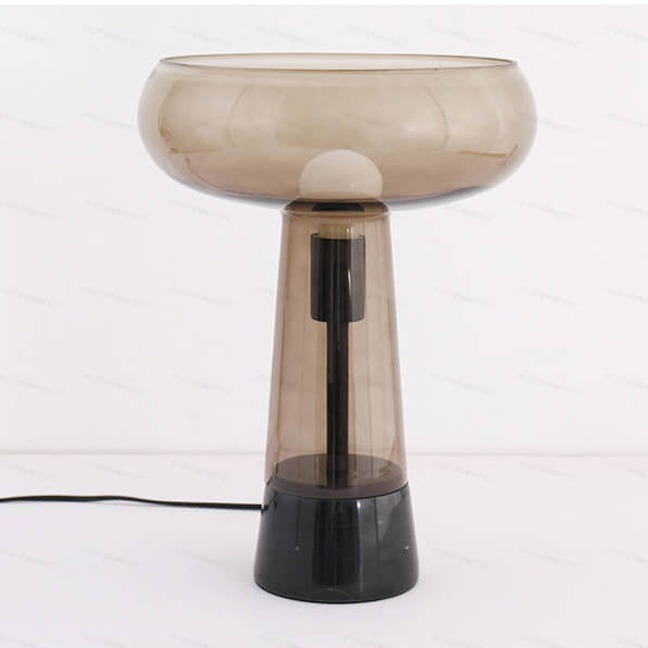 Glass Column Marble Table Lamp