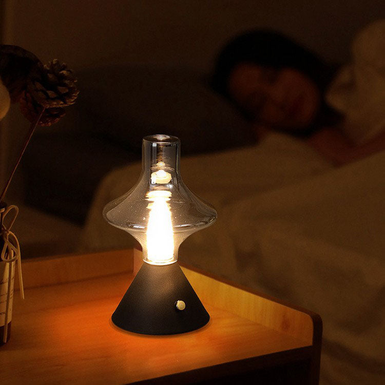 Glass Spinner Gyroscope Metal Table Lamp