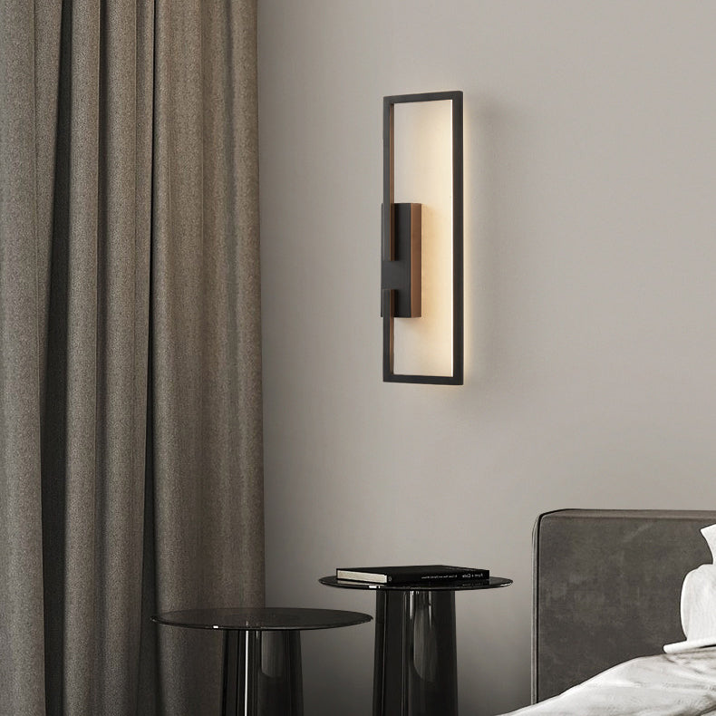 All Copper Rectangular Geometric Wall Lamp