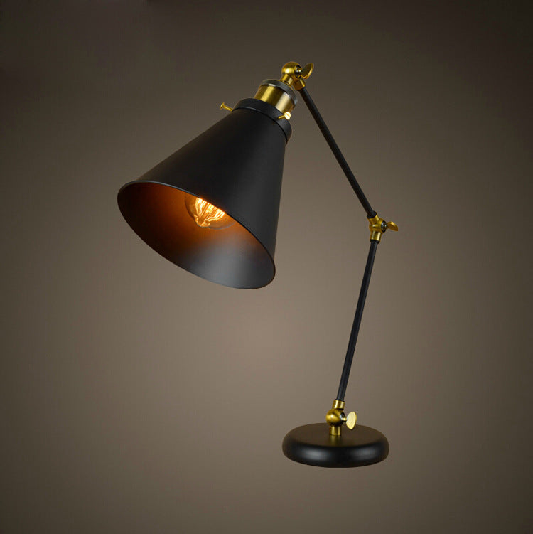 Iron Glass Conic Bell Table Lamp