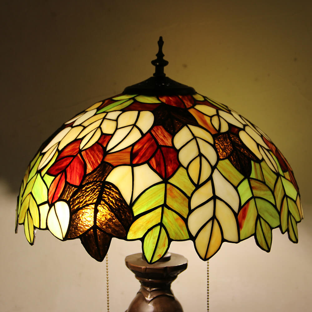 Flowers Stained Glass Pull Table Lamp