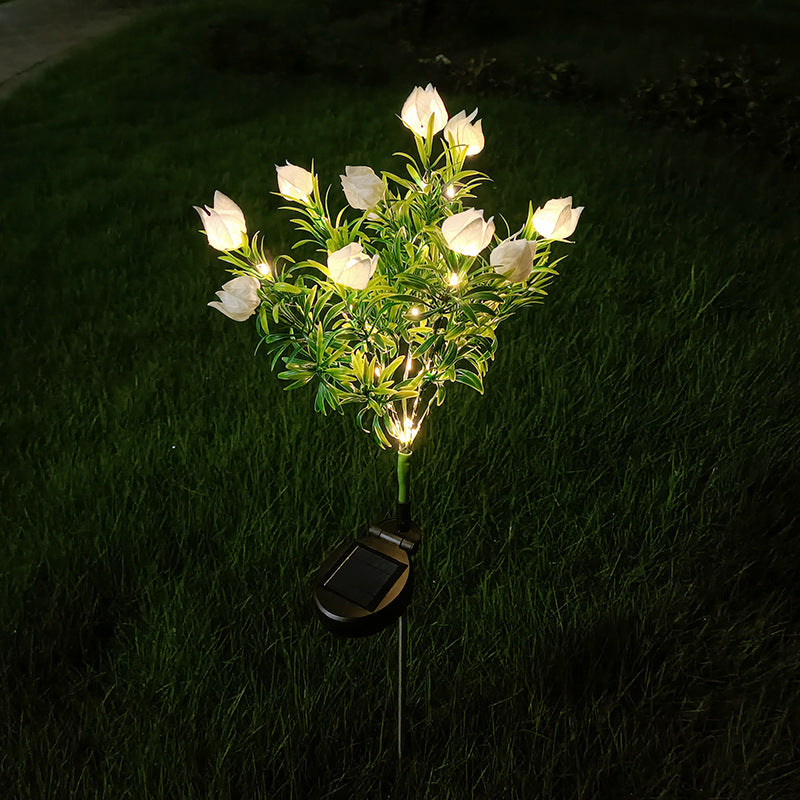 Waterproof Imitation Gardenia Solar Outdoor Light