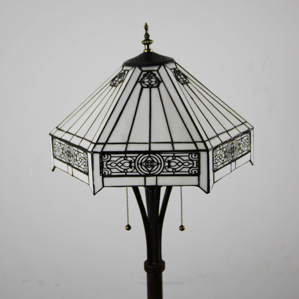 Resin Glass Semicircular Dome 2-Light Floor Lamp