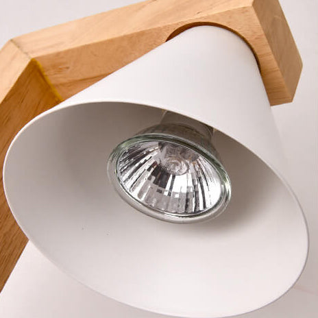 Cone Wood Metal Aroma Table Lamp