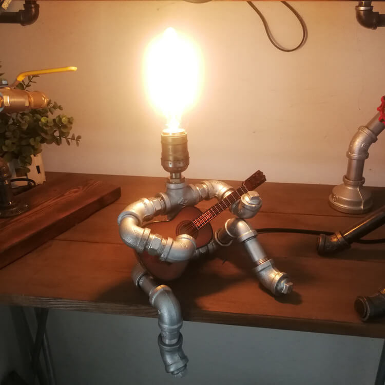 Plumbing Guitar Robot Table Lamp