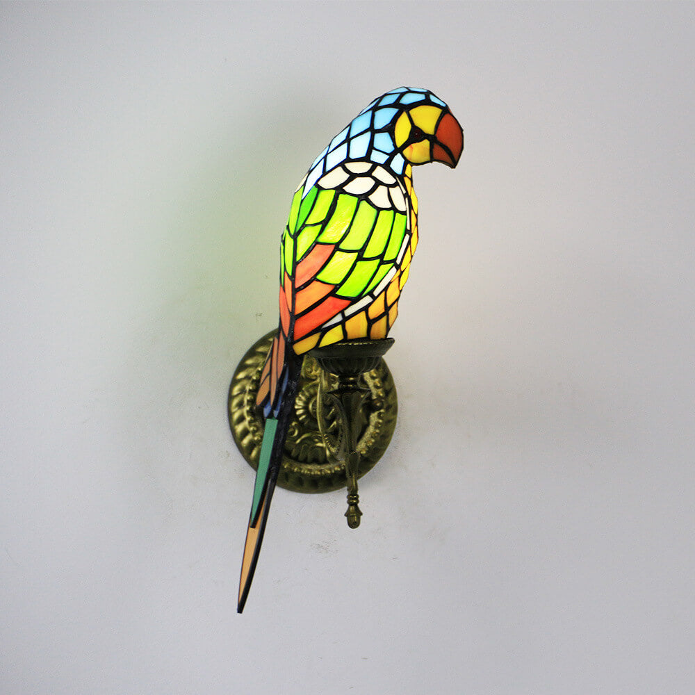Parrot Stained Glass Wall Lamp