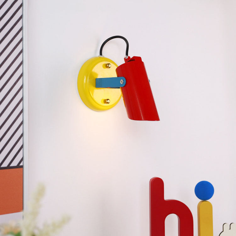Iron Geometric Cylinder Living Wall Lamp