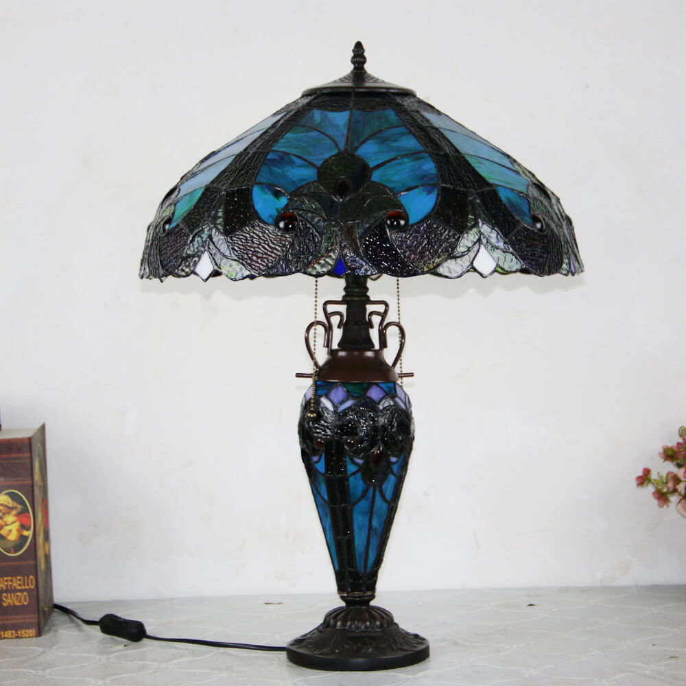 Glass Resin 2-Light Table Lamp