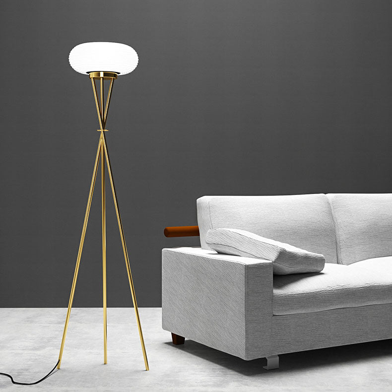 Round Tripod Iron Acrylic Floor Lamp