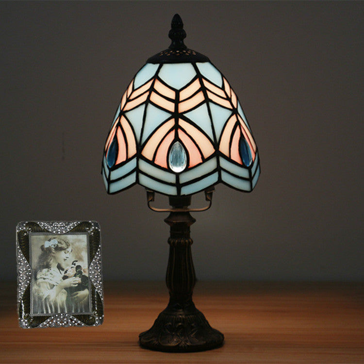 Style Stained Glass Cone Table Lamp