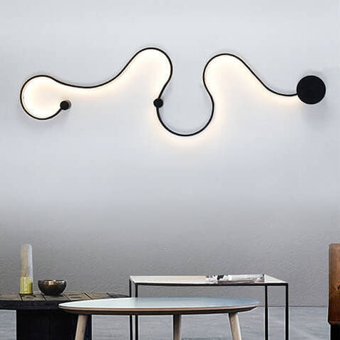 Long Aluminum Snake Shaped Wall Lamp