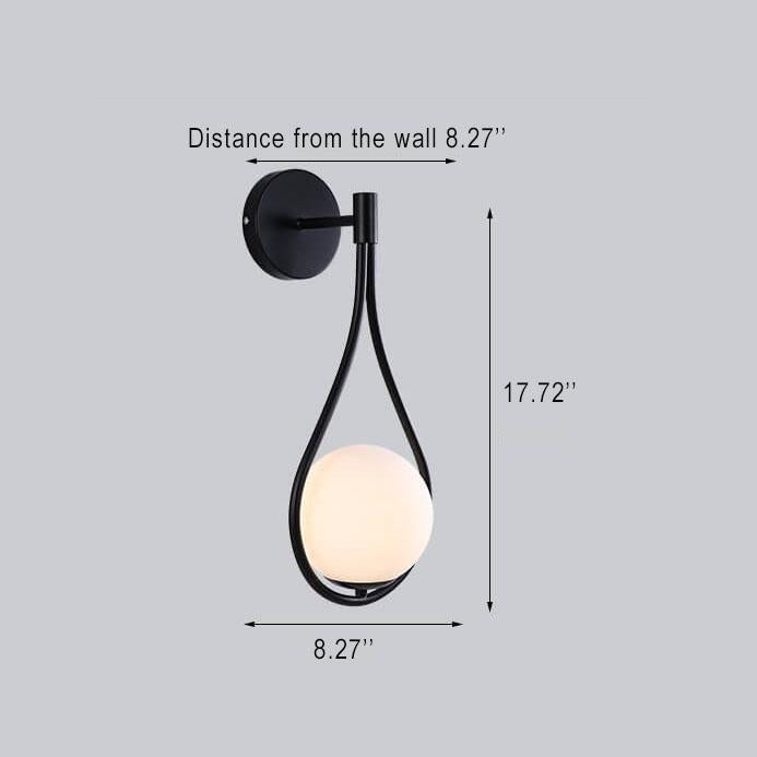 Globe Water Drop Shape Wall Lamp
