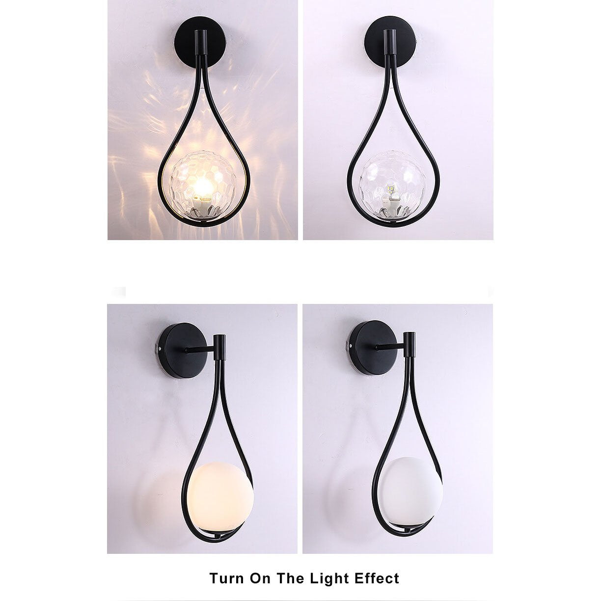 Globe Water Drop Shape Wall Lamp