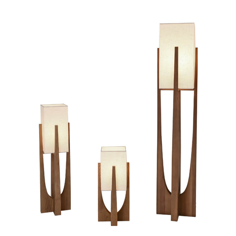 Modern Fabric Solid Wood Floor Lamp