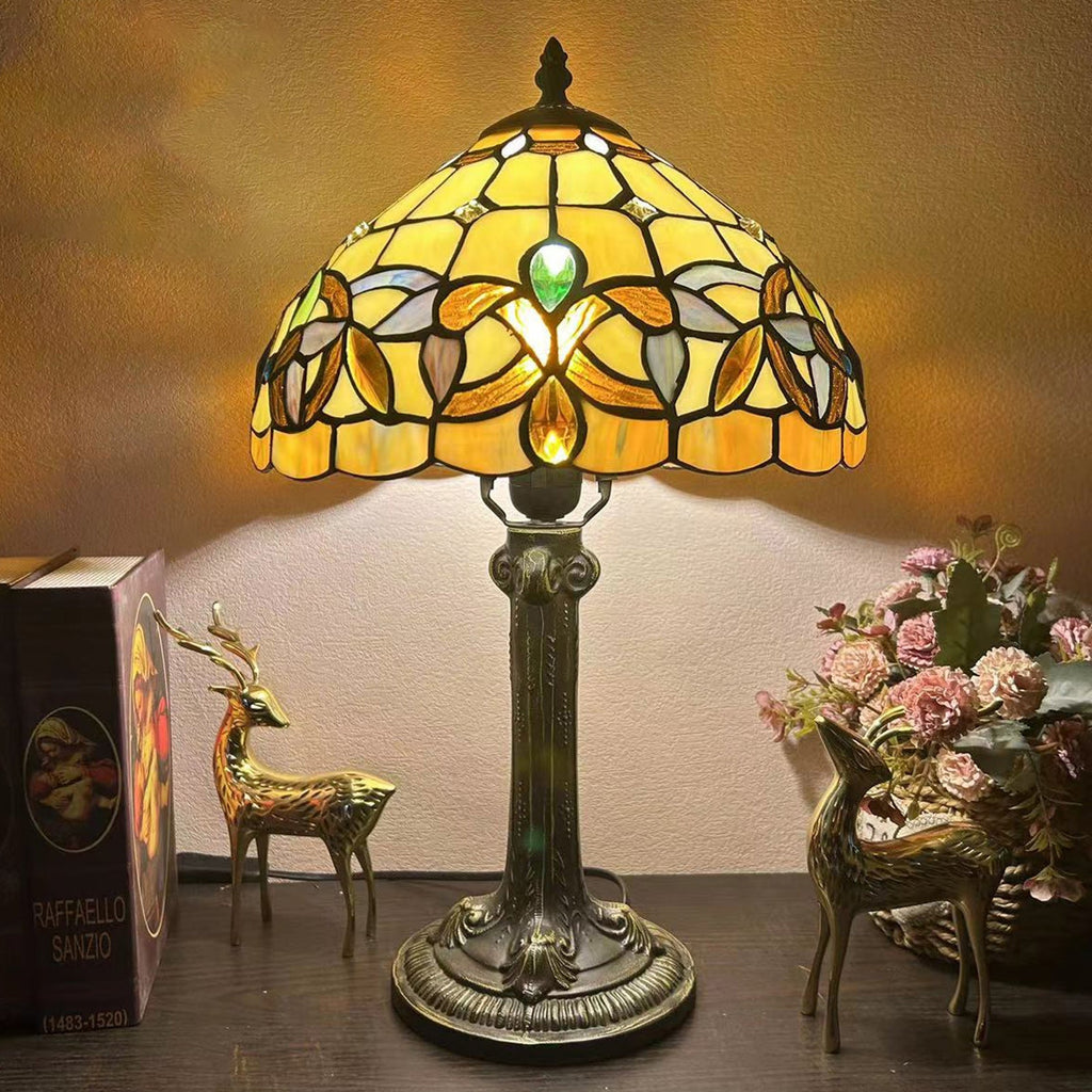 Metal Hardware Glass Semicircular Table Lamp
