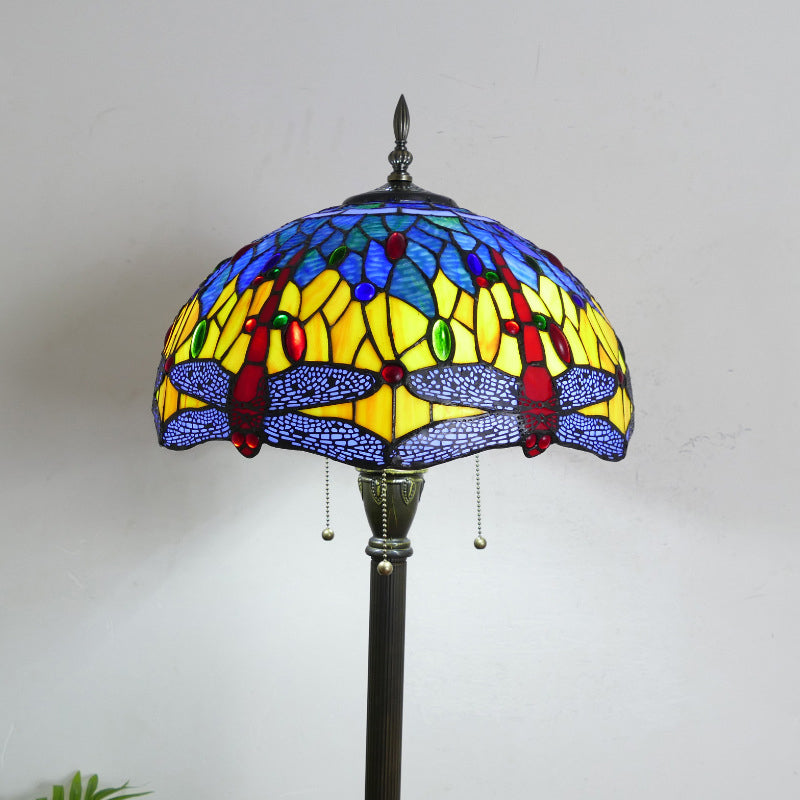 Column Iron Glass Living 3-Light Floor Lamp
