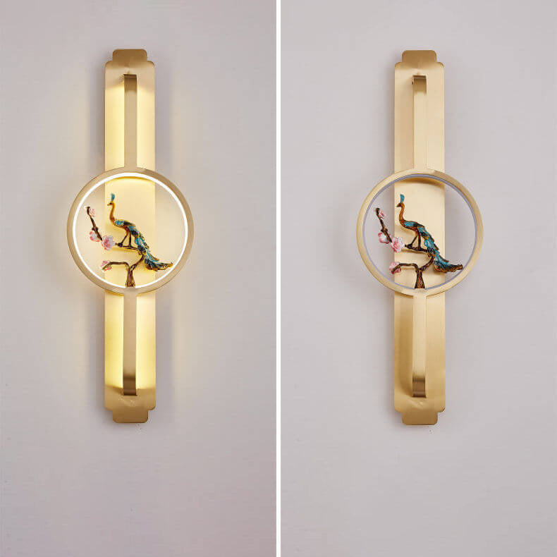 Copper Long Round Wall Lamp