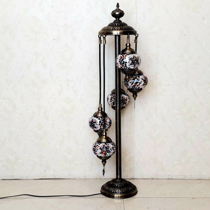 Oval Ball Iron Stained 7-Light Floor Lamp