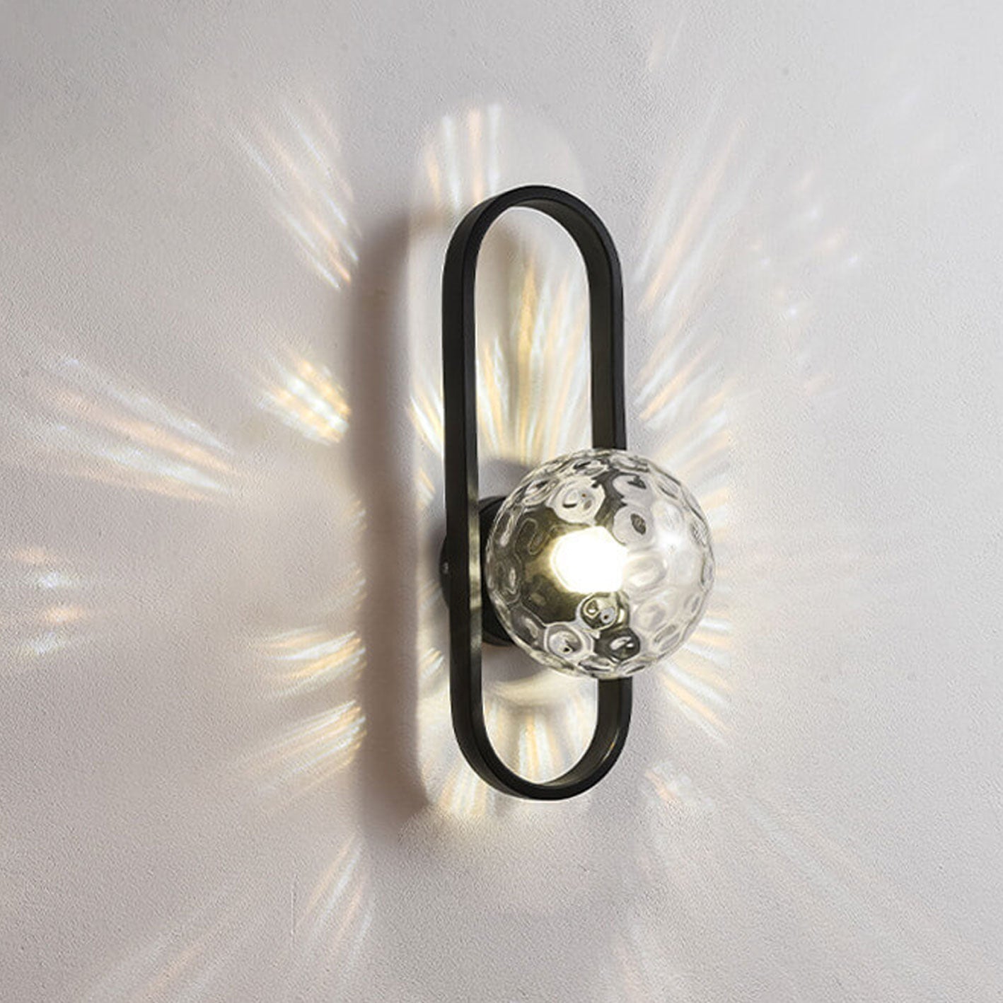 Oval Ring Iron Glass Wall Lamp
