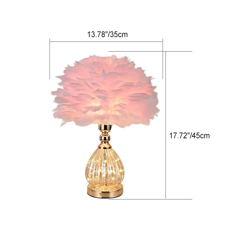 Wrought Iron Feather Vase Table Lamp