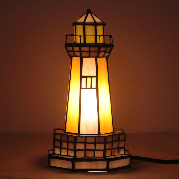 Tower Stained Glass Table Lamp