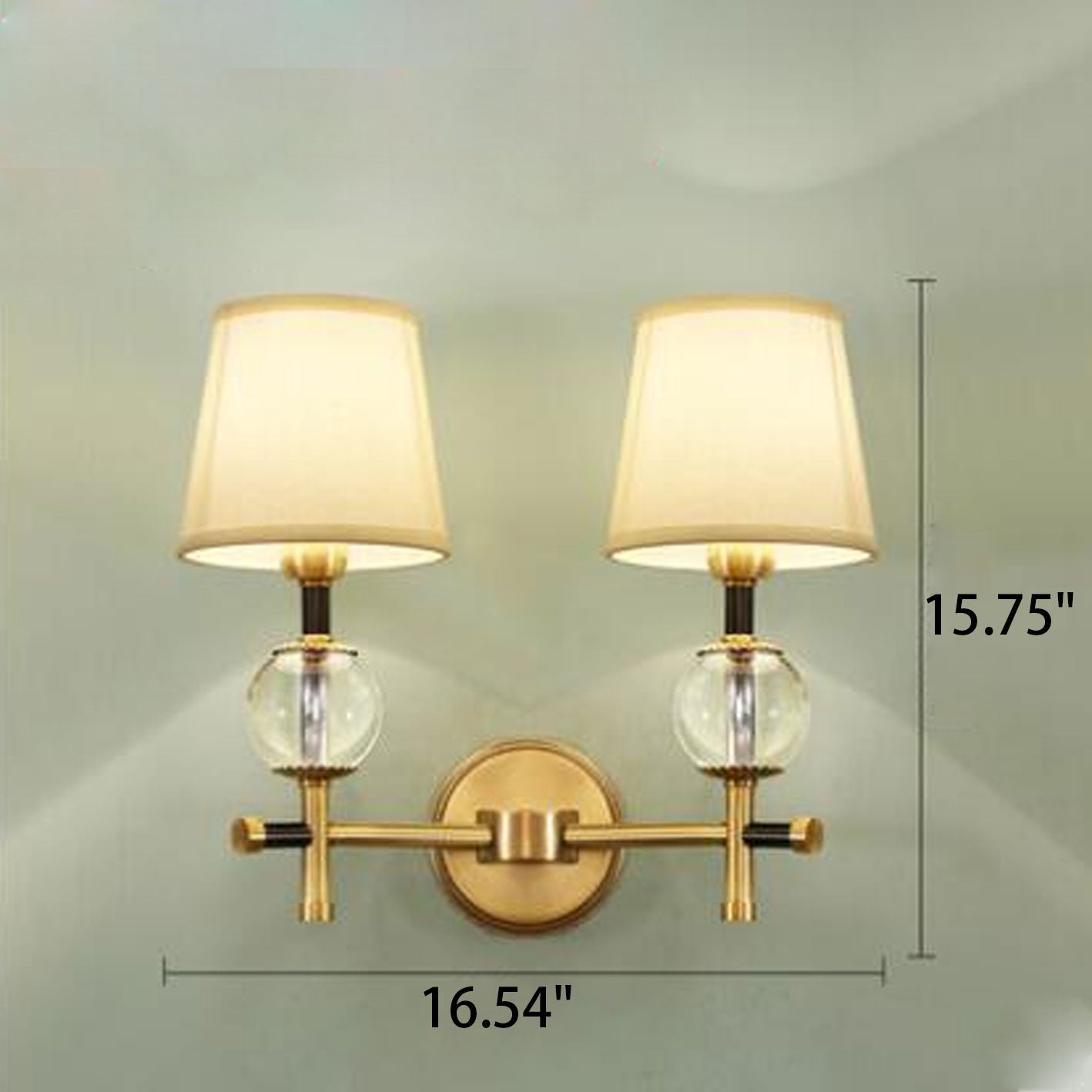 American Brass Fabric 1/2 Wall Lamp