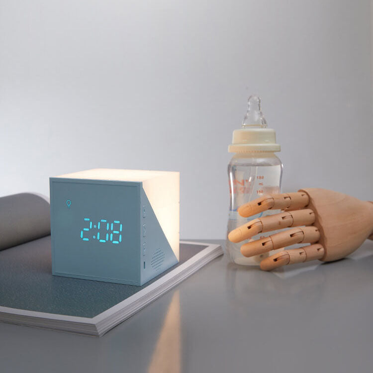 Rubik's Cube Clock Night Table Lamp