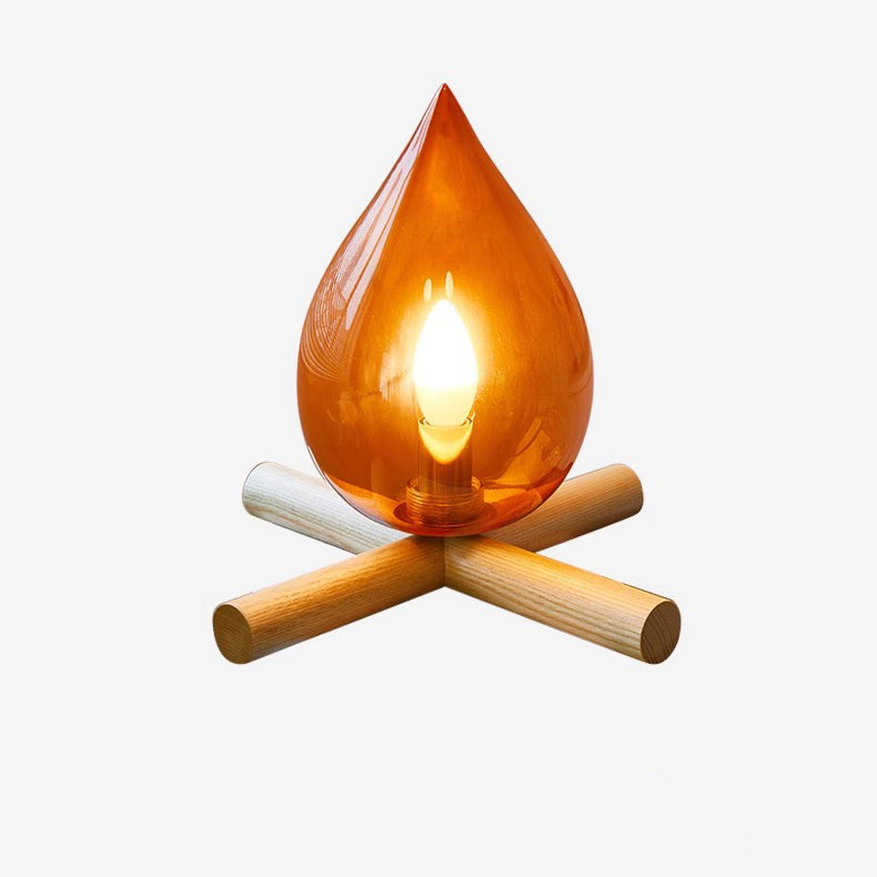 Flame Fire Pile Solid Table Lamp