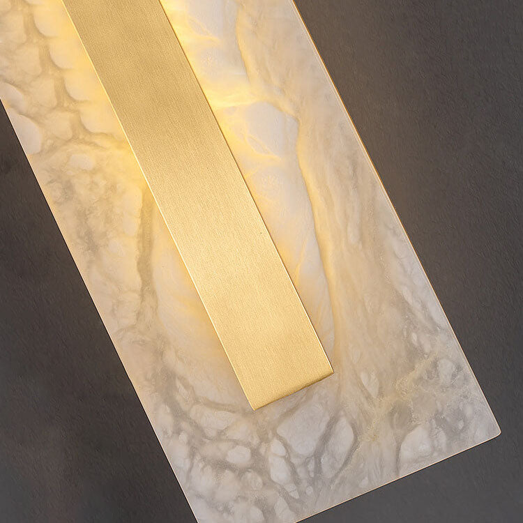 Brass Marble Oval Square Wall Lamp
