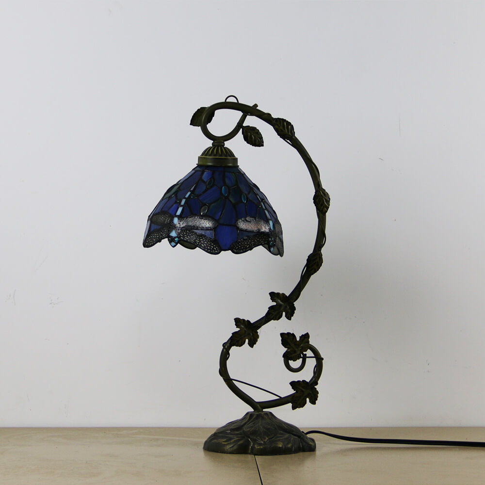 Dragonfly Stained Glass Vine Table Lamp
