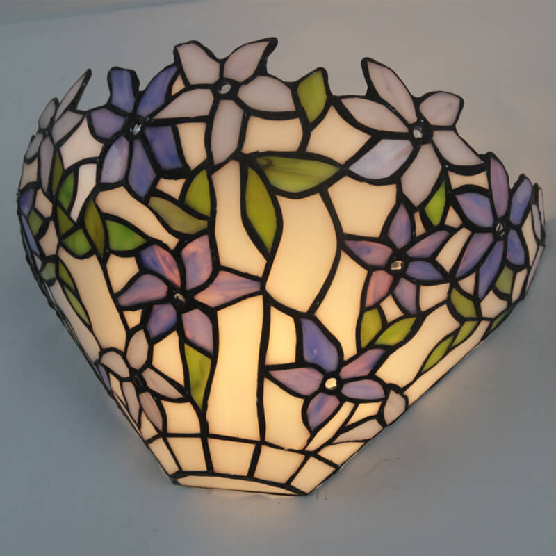 Flower Stained Glass Bowl Wall Lamp