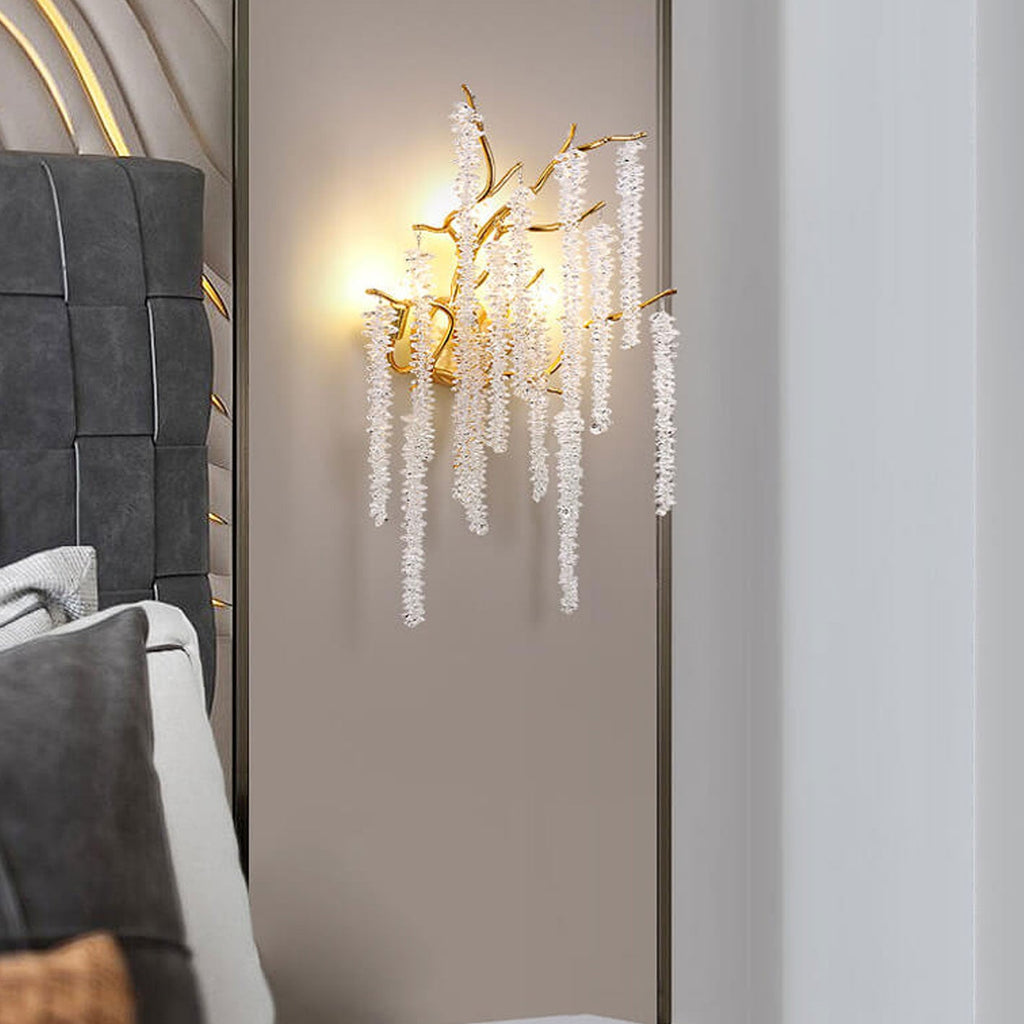 Tree Branch Crystal 3-Light Wall Lamp