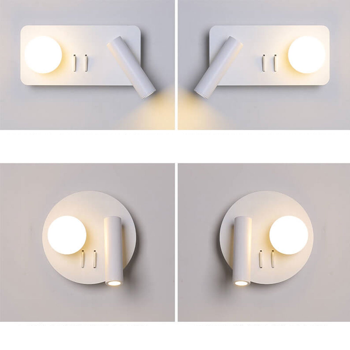 Round/Square Acrylic Iron Reading Wall Lamp