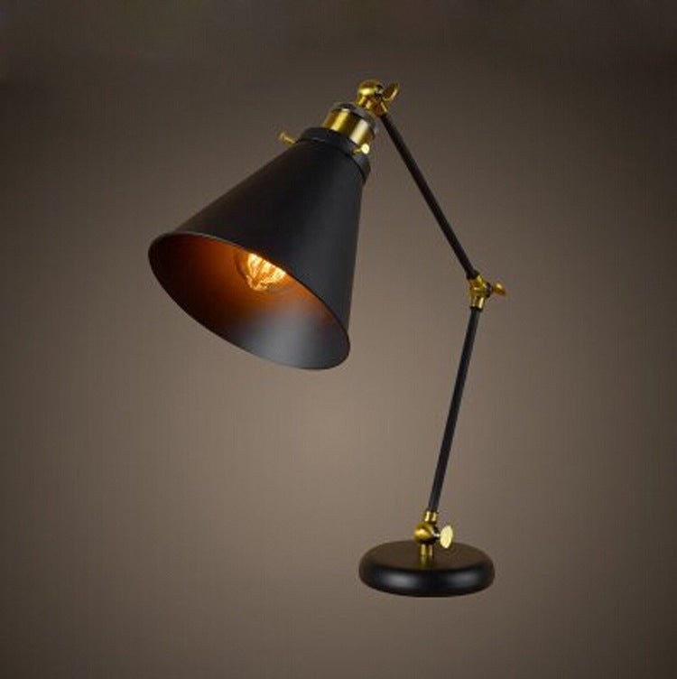 Iron Glass Conic Bell Table Lamp