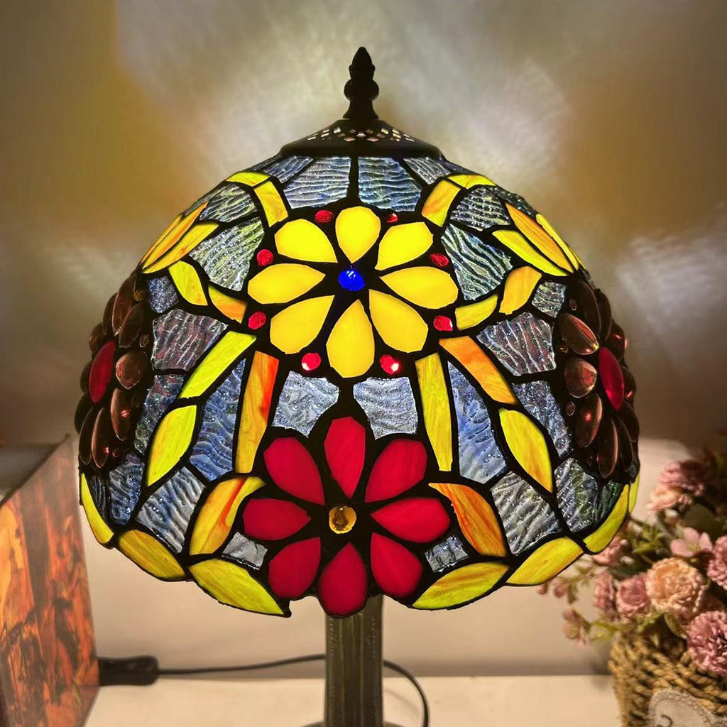 Dome Flower Iron Glass Table Lamp