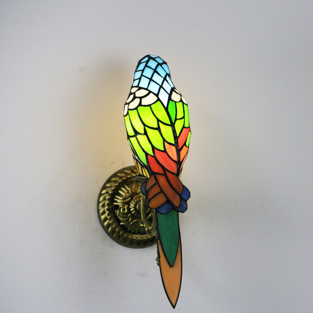 Parrot Stained Glass Wall Lamp