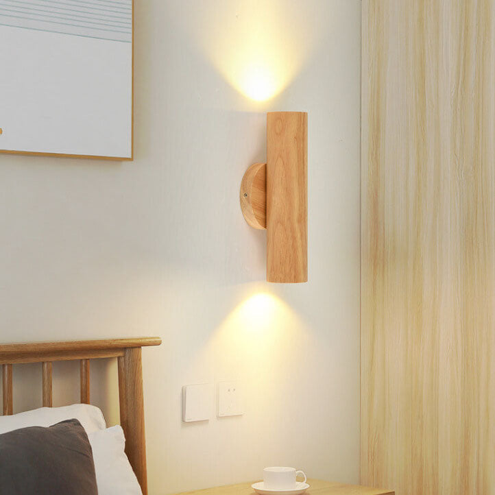 Warm Solid Wood Strip Wall Lamp