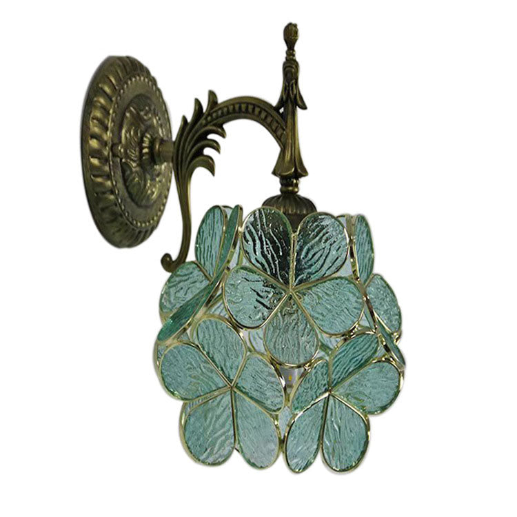 Flower Shaped Glass Metal Wall Lamp