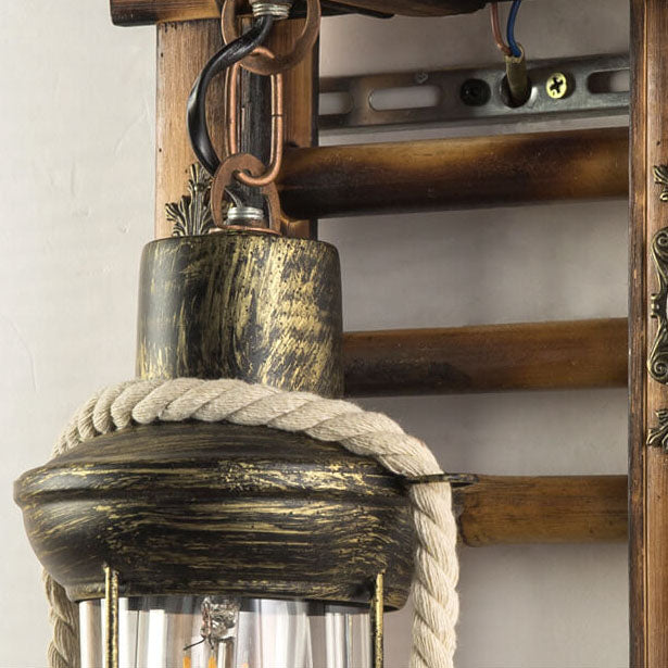 Wood Iron Wall Lamp