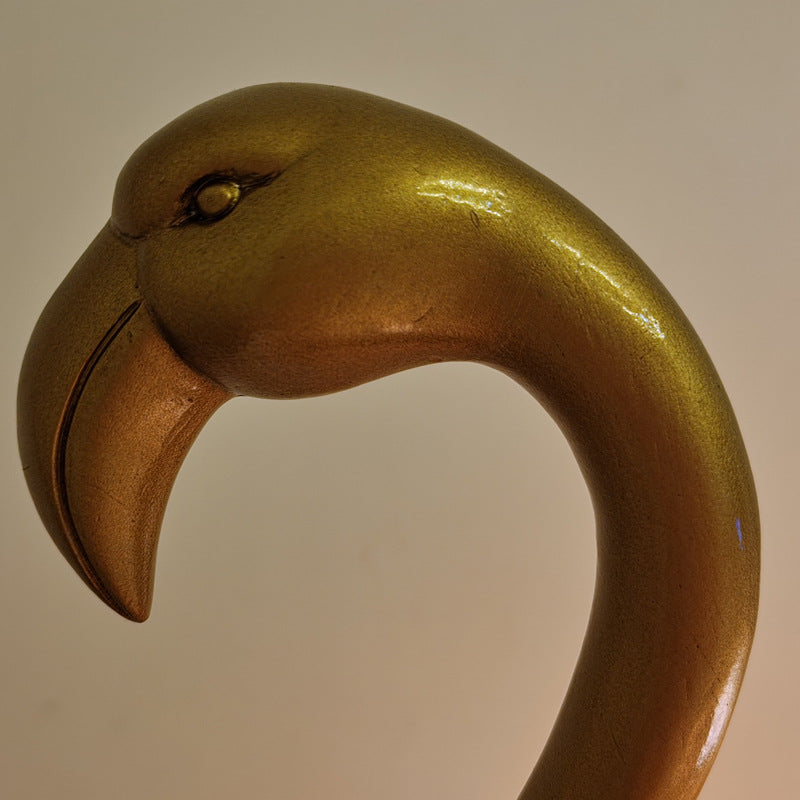 Goose Feather Metal Flamingo Table Lamp